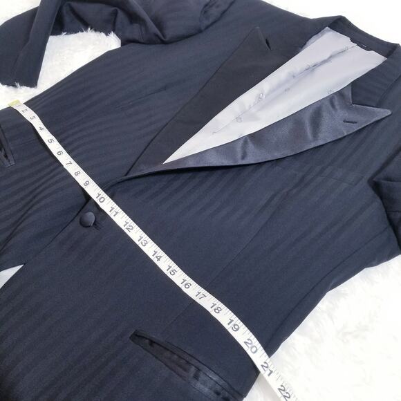 Christian Dior Blazer Men 46L Striped Peak Lapel Tuxedo Blazer - Picture 6 of 14